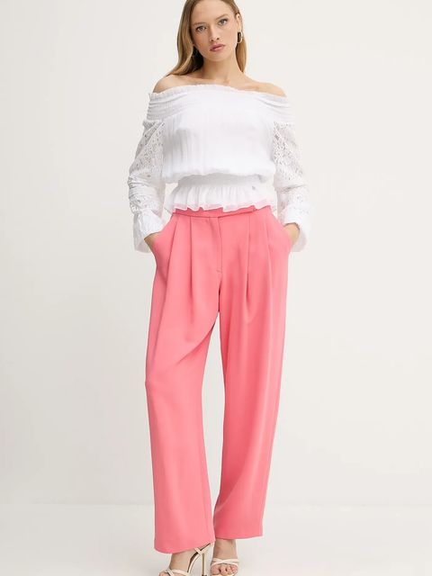 Guess bluzka z domieszką jedwabiu AUDREY damska kolor biały wzorzysta W5GH0S WE550 - zdjęcie produktu nr 2