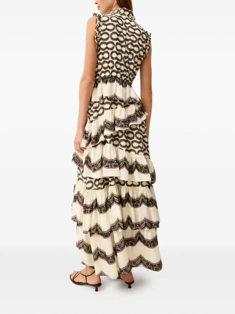 Marie Oliver Franklen ruffled tiered dress - Neutrals