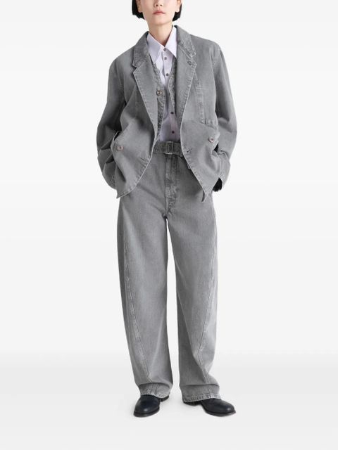 LEMAIRE buckle-closure panelled jeans - Grey