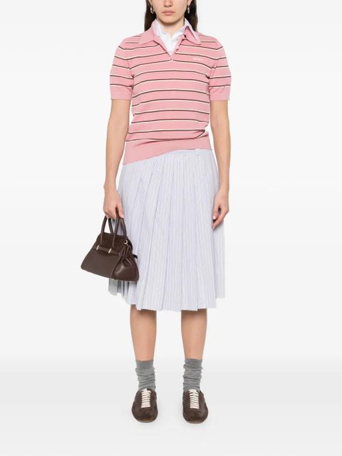 Miu Miu striped polo T-shirt - Pink - zdjęcie produktu nr 2