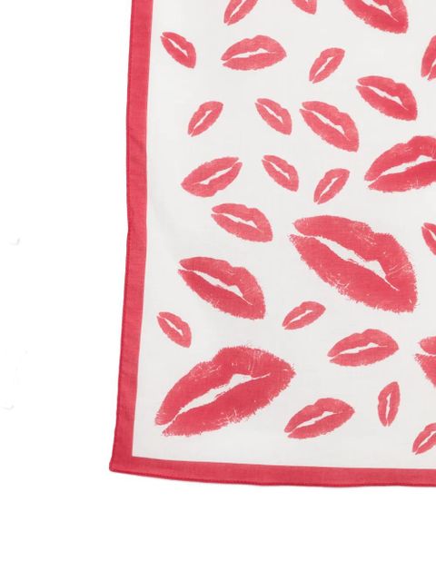 ISABEL MARANT lip-print auwena scarf - White