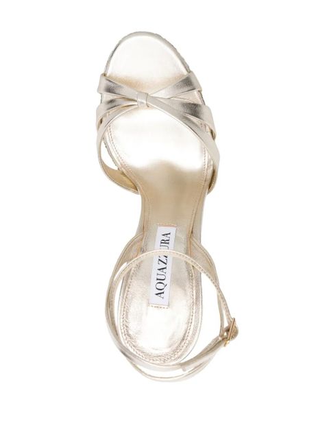 Aquazzura 150mm beaded sandals - Gold