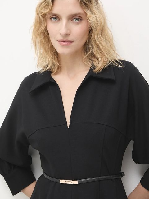 Answear.LAB pasek skórzany damski kolor czarny