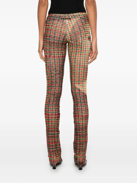 Jean Paul Gaultier tartan face-motif leggings - Red