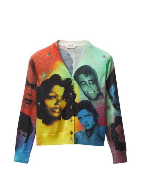 Versace portrait-print cardigan - Black - zdjęcie produktu nr 1