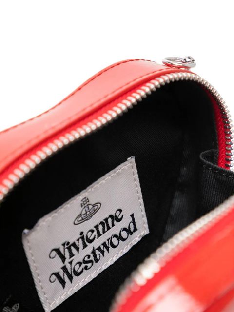 Vivienne Westwood mini heart patent crossbody bag - Red