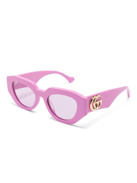 Gucci Eyewear tortoiseshell-effect geometric-frame glasses - Pink - zdjęcie produktu nr 2