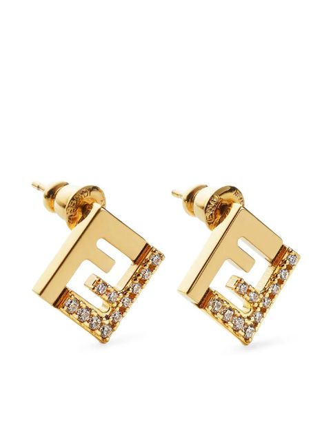 FENDI Forever crystal-embellishment earrings - Gold - zdjęcie produktu nr 1