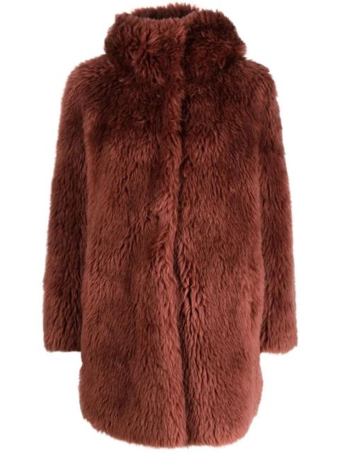 Yves Salomon short hooded wool coat - Brown - zdjęcie produktu nr 1