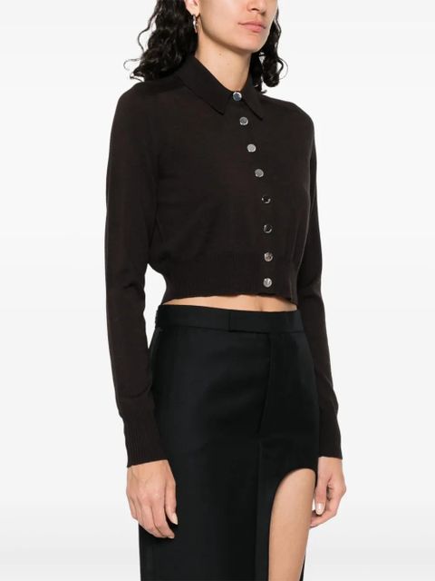 Sportmax virgin wool polo top - Black