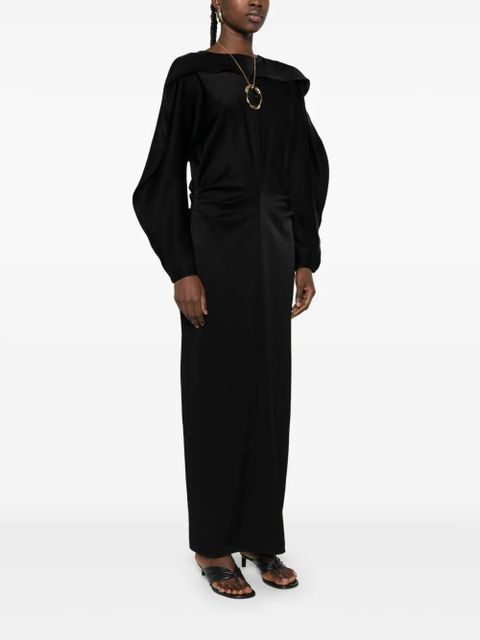 Nanushka pilgrim-collar midi dress - Black