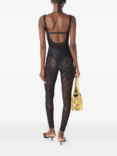Marine Serre moonogram mesh catsuit - Black