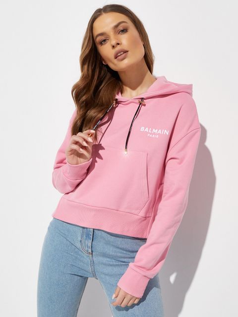 BALMAIN - Różowa bluza z kapturem