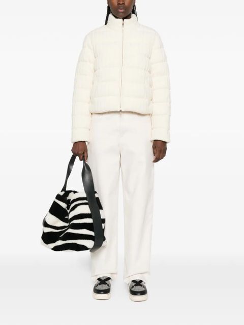 Moncler knitted zip-up puffer jacket - Neutrals - zdjęcie produktu nr 1