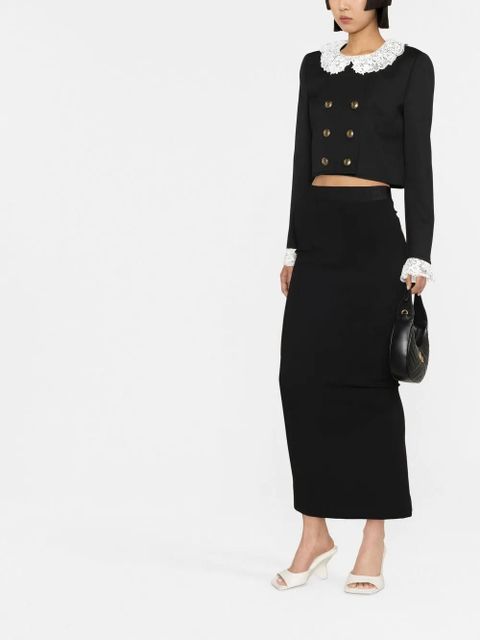 Dolce & Gabbana logo-waistband bodycon midi skirt - Black - zdjęcie produktu nr 2