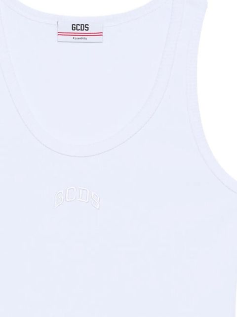 GCDS logo-embroidered tank top - White