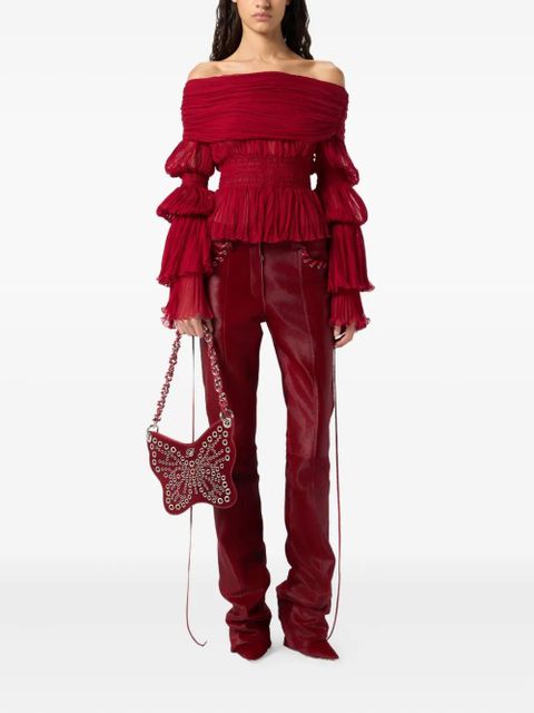 Blumarine pleated top - Red - zdjęcie produktu nr 2