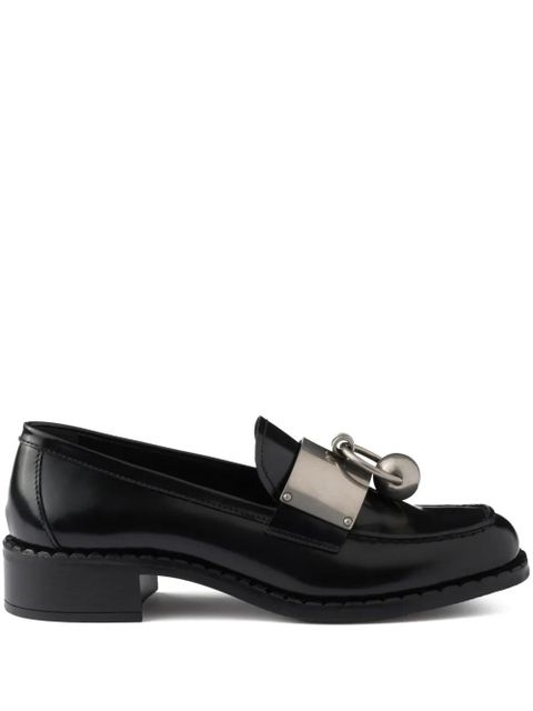 Prada brushed leather loafers - Black - zdjęcie produktu nr 1