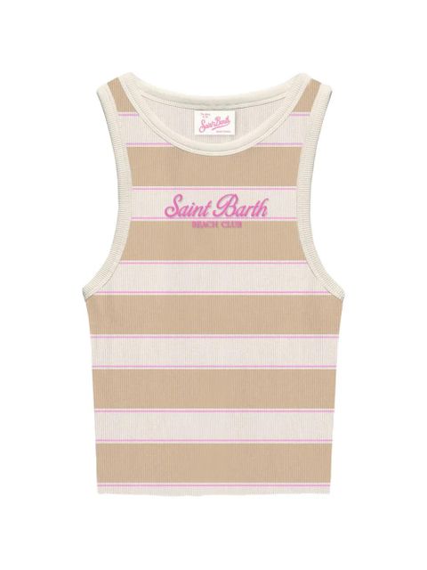 MC2 Saint Barth striped logo tank top - Neutrals - zdjęcie produktu nr 1