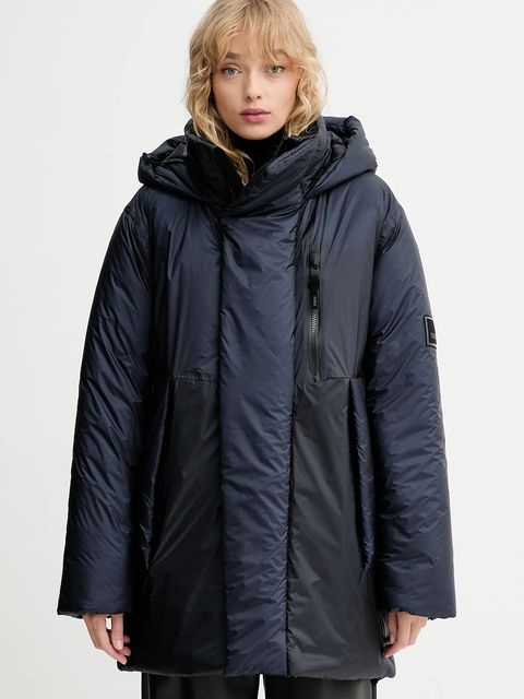 Rains kurtka 17240 Torna Insulated Long Jacket kolor granatowy zimowa 17240