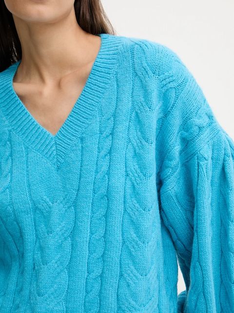 Answear.LAB sweter z wełną damski kolor niebieski ciepły