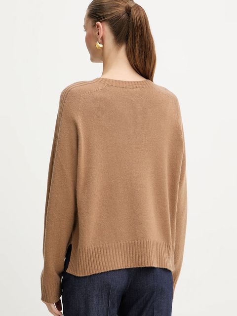 Liu Jo sweter z dodatkiem wełny damski kolor brązowy MF5444 MS76L