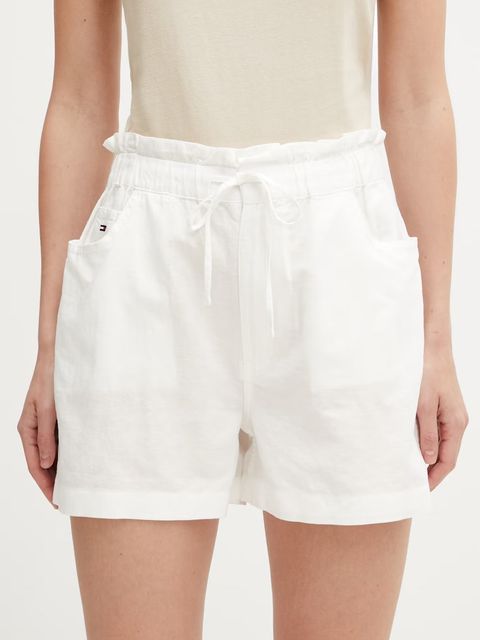 Tommy Jeans szorty damskie z lnem - zdjęcie produktu nr 1