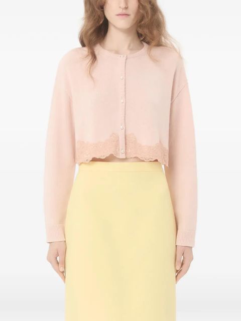 Valentino Garavani wool cardigan with lace - Pink