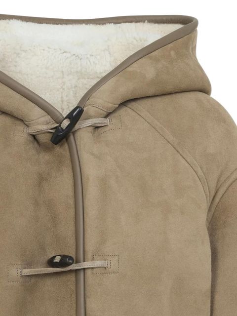 Yves Salomon hooded suede coat - Neutrals