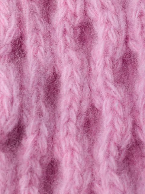 Prada cable-knit triangle-logo beanie - Pink - zdjęcie produktu nr 2