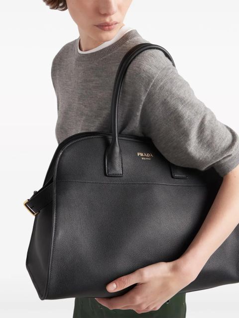 Prada large leather tote bag - Black