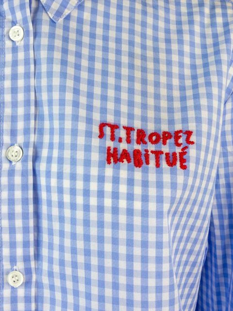 MC2 Saint Barth gingham embroidered shirt - Blue