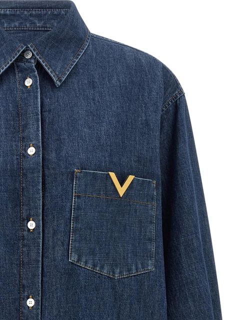 Valentino Garavani v-gold pocket shirt - Blue