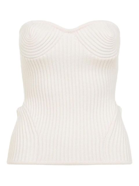 Jean Paul Gaultier ribbed sweetheart top - White - zdjęcie produktu nr 1