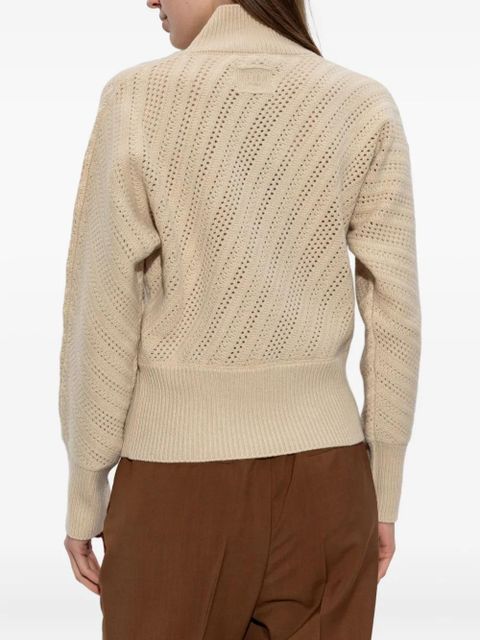 FENDI high-neck pointelle-knit sweater - Neutrals