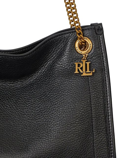 Lauren Ralph Lauren torebka skórzana kolor czarny 431980173