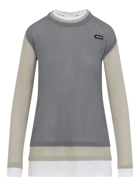 Miu Miu layered long-sleeve dress - Grey - zdjęcie produktu nr 1