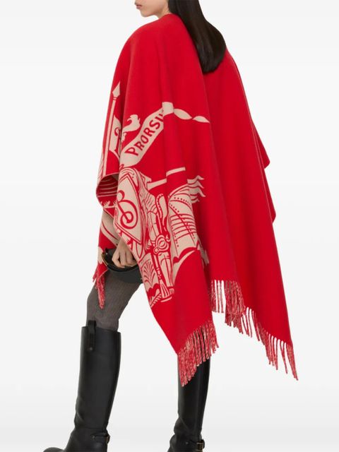 Burberry EKD wool cashmere cape - Red