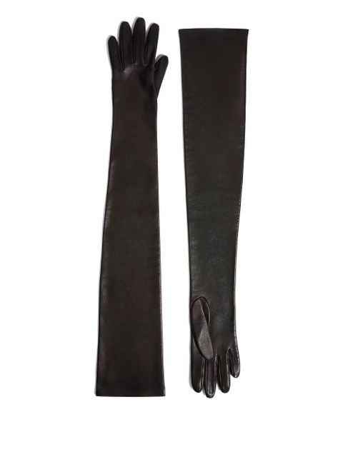 KHAITE leather long gloves - Black - zdjęcie produktu nr 1