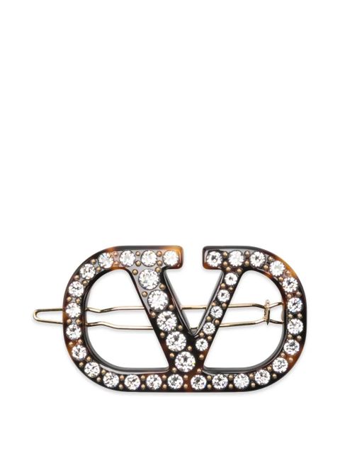 Valentino Garavani logo embellished hair accessory - Brown - zdjęcie produktu nr 1