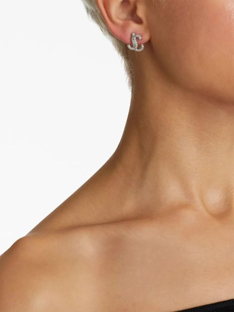 Jimmy Choo JC crystal-embellished stud earrings - Silver - zdjęcie produktu nr 2