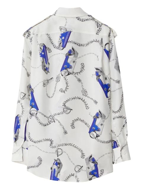 Burberry Knight Hardware-print silk shirt - White - zdjęcie produktu nr 2