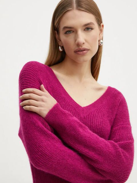 Morgan sweter z domieszką wełny MATILD3 damski kolor różowy MATILD3