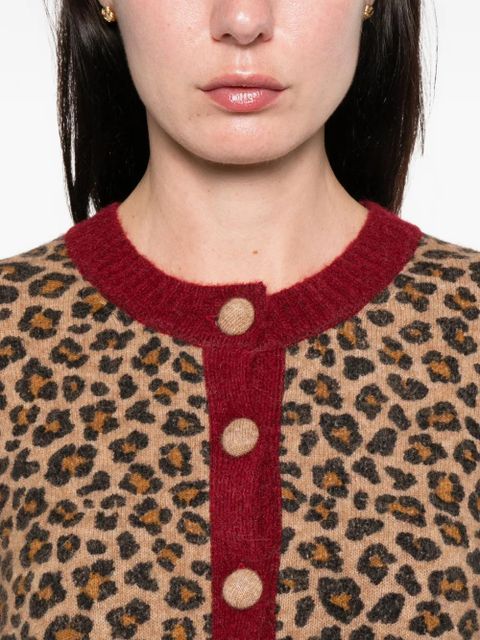 MC2 Saint Barth Heidi leopard striped cardigan - Brown