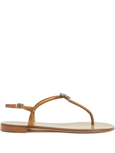 Giuseppe Zanotti Geltrude crystal-flower sandals - Brown - zdjęcie produktu nr 1