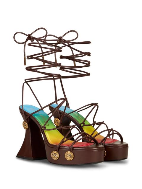 ETRO tie-fastening platform sandals - Brown - zdjęcie produktu nr 2