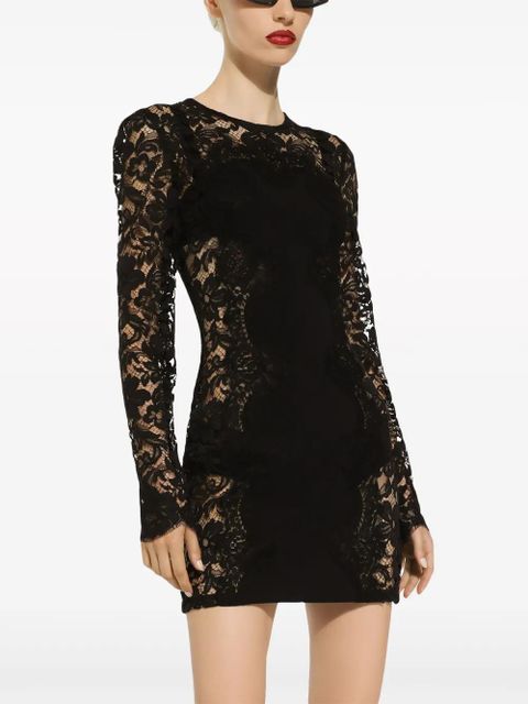 Dolce & Gabbana semi-sheer lace minidress - Black