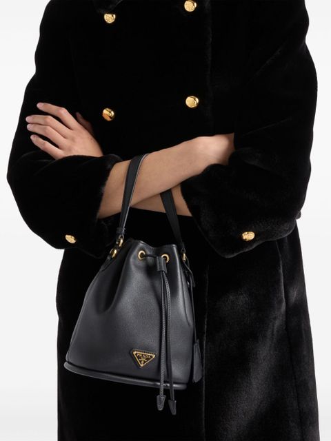 Prada mini leather bucket bag - Black - zdjęcie produktu nr 2