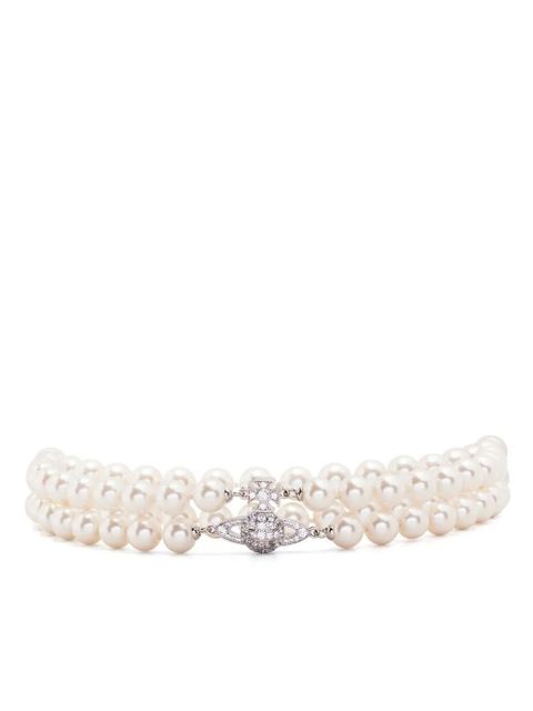 Vivienne Westwood Orb pearl double-row choker - Neutrals - zdjęcie produktu nr 1