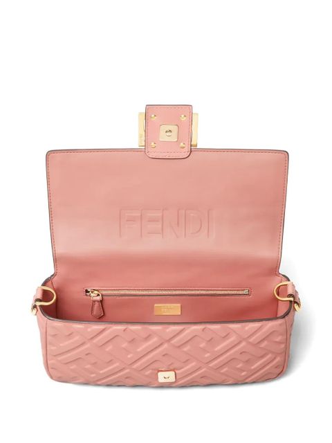 FENDI medium Baguette FF logo quilted shoulder bag - Pink